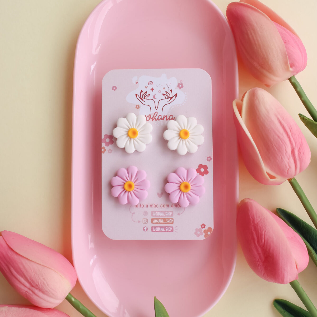 Pack de Brincos - Flores c/ textura