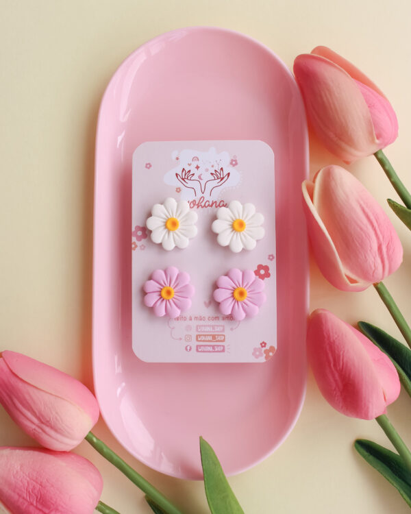 Pack de Brincos - Flores c/ textura