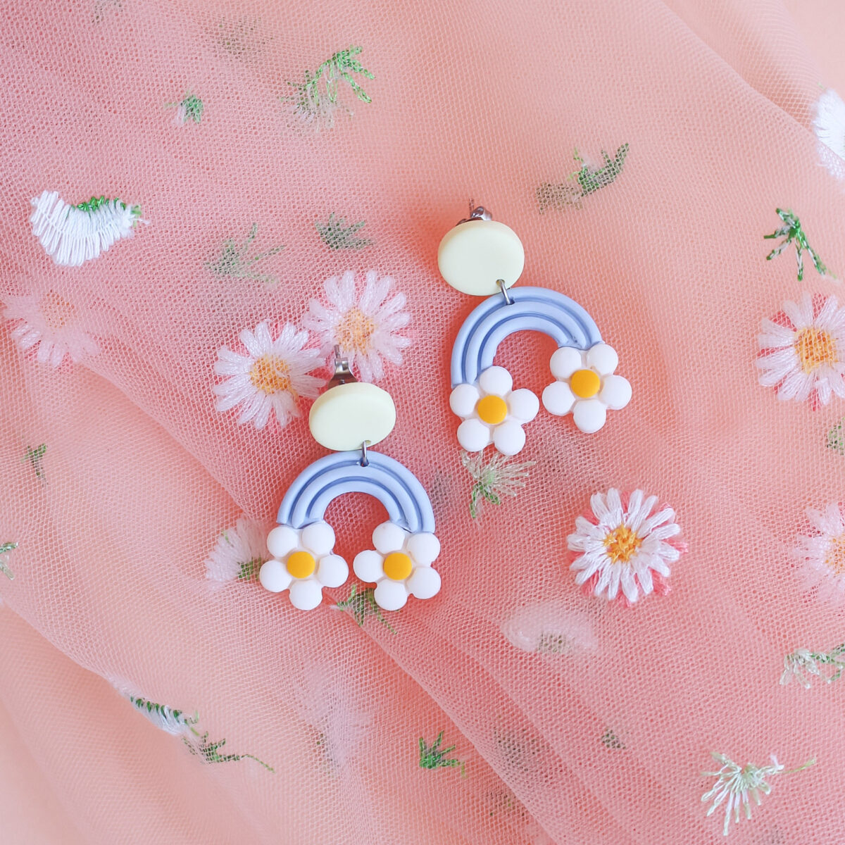 Brincos Rainbow Daisies